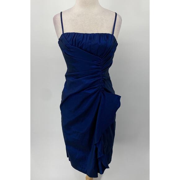 Adrianna Papell Cocktail Dress & Jacket Set Iridescent Cobalt Blue Womens Medium - Picture 4 of 14